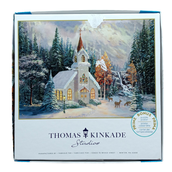 THOMAS KINKADE - DEER CREEK CHAPEL -PUZZLE - 1000 PC - 100% COMPLETE - Picture 2 of 2